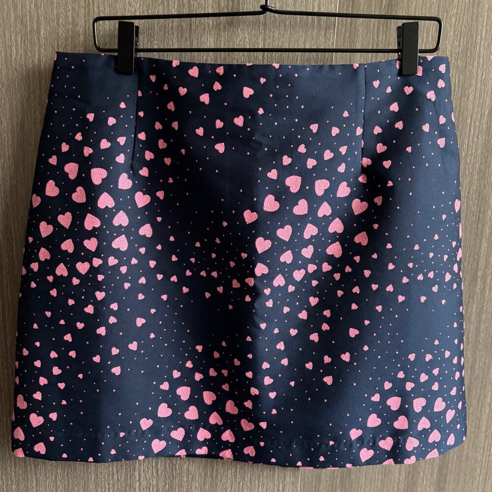 Lilly Pulitzer Navy and Pink Heart Skirt